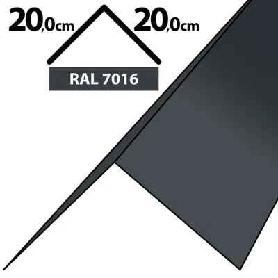 Produktbild von 1m Winkelblech Kantblech Kante Blechwinkel pulverbeschichtetes 0,5mm Zuschnitt 40cm RAL-7016 Graphit