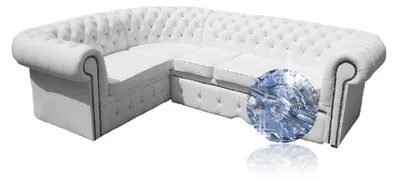 Produktbild von Chesterfield Ecksofa Ledercouch Eck Sofa Polster Sitz Couch Leder Garnitur Napol