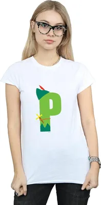 Produktbild von Disney - "Alphabet P Is For Peter Pan" T-Shirt für Damen BI36575 (L) (Weiß)