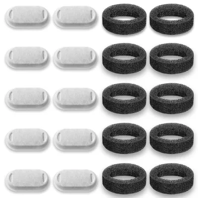Image de Lot de 10 filtres de rechange pour fontaines à eau, compatibles avec les fontaines Tomxcute de 3,2 litres en acier inoxydable