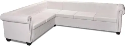 Obrázek produktu pro vidaXL Chesterfield rohová pohovka 6místná Imitace kůže bílá