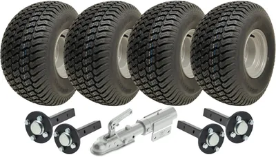 Obrázek produktu pro 20x10.00-8 Twin Axle ATV Quad Trailer Kit 4 kola nápravy a otočný závěs 1800kgs