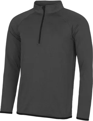 Produktbild von Just Cool JC031 | Herrn Cool 1/2 Zip Sweat +UV-Schutz - Farbe: Charcoal (Solid)/Jet Black - Größe: M