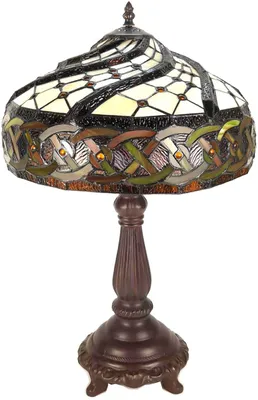 Produktbild von LumiLamp 5LL-6136 Tischlampe Tiffany Braun 38x57 cm