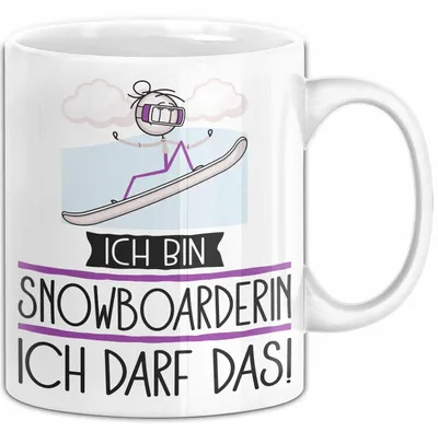 Produktbild von Geschenk für Snowboarderin Tasse Lustige Geschenkidee Geburtstag Ich Bin Snowboarderin Ich Darf Das (Weiß)