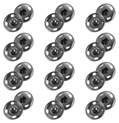 Produktbild von Näh-Druckknöpfe - 50 Sets - Zum Annähen - 15 mm - Metallic Schwarz