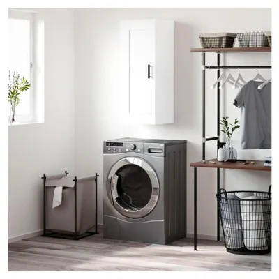 Produktbild von Hängeschrank für Badezimmer, Hängeschrank, weiß, 34,5 x 34 x 90 cm, Holz