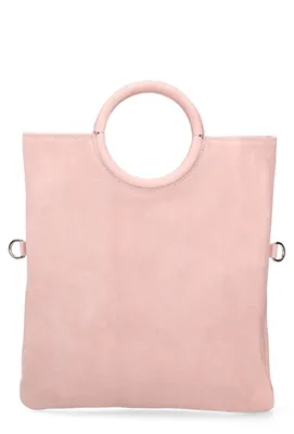 Produktbild von Damenhandtasche aus Wildleder und Leder mit abnehmbarer Schulterriem, hergestellt in Italien
