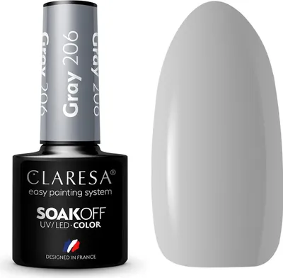 Produktbild von CLARESA Hybrid-Gel-Nagellack GRAU 206 -5g