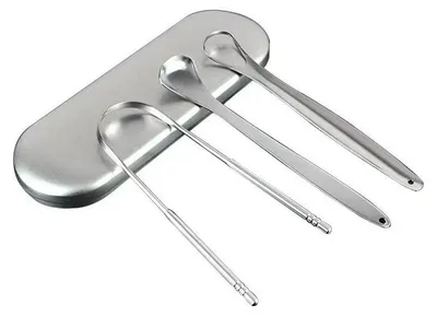 Produktbild von Professioneller Zungenschaber - 3 in 1 Set - Zungenreiniger aus Edelstahl - Mundpflege - Zungenbš¹rste - Mundhygiene
