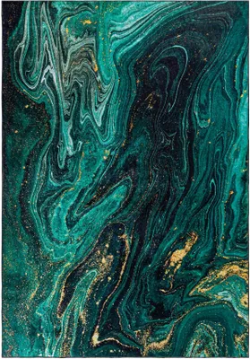 Produktbild von Grün Teppich Mazovia - Glamour, Marmor - Teppich für Wohnzimmer, Schlafzimmer, Büro - Maschinenwaschbar - 80 x 150 cm