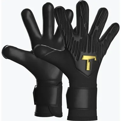 Image de Gants de gardien de but pour enfants T1TAN Rebel 2.0 Black-Out Junior - Noir / Or | Taille : 4