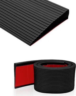 Productafbeelding van Drempelhulp - Rolstoel oprijplaat - Drempels Overbruggen - Antislip Oppervlak - 150x8x2 cm - Zwart