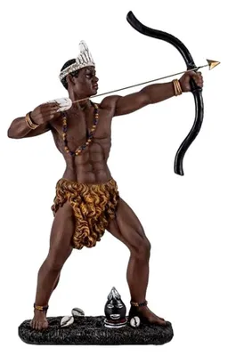 Oshosi Krieger-Figur 32 cm, Harz, mehrfarbig