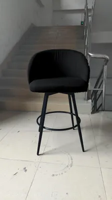Immagine prodotto di Set di 6 sgabelli da bar, ideali come sedie per l'isola della cucina, con poggiapiedi, colore nero, realizzati con tessuto strutturato resistente