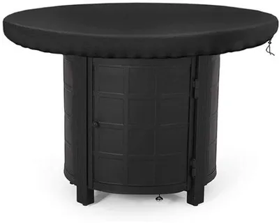 Image de Housse de protection pour plaque de cuisson, diamètre 100 cm, imperméable et résistante aux UV, housse 420D pour plaque de cuisson, noire, toile imperméable pour plaque de cuisson et barbecue