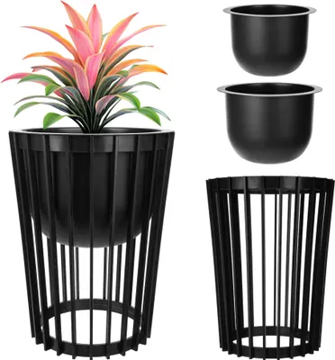 Zdjęcie produktu dla KADAX dwustronny stojak na kwiaty 40 cm czarny + 2 wkładki