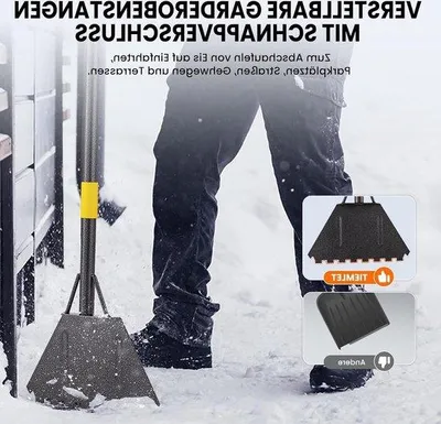 Obrázok produktu pre Ergonomická lopata na sneh s dĺžkou 1525 cm – 4-dielna odnímateľná konštrukcia – nastaviteľná prenosná lopata na sneh a ľad pre cesty, kempovanie a záhradu