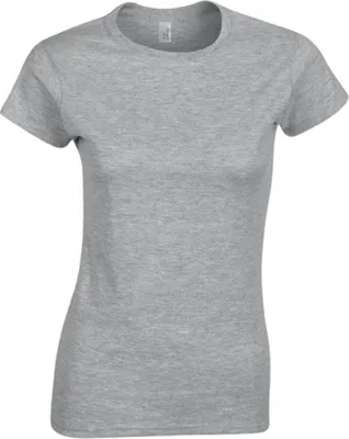 Produktbild von Gildan 64000L | Softstyle Damen T-Shirt - Farbe: Sport Grey (Heather) - Größe: 3XL