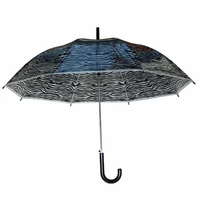 Produktbild von Regenschirm TRANSPARENT ZEBRA leicht bequem automatisch Damen
