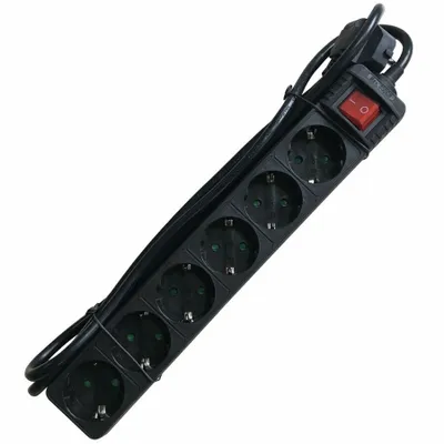 Produktbild von M-Cab POW0028, 1,5 m, Drinnen, 1,5 mm², Kunststoff, Schwarz, 6 AC-Ausgänge