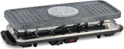 Produktbild von GOURMETmaxx 05897 Raclette-Grill-Kombigerät, Raclette-Grill mit heißem Stein, Raclette-Grill/Fondue-Kombigerät mit heißem Stein, Thermostat