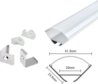 Produktbild von 2m Eckprofil Eckschiene Eckleiste Aluprofil Eck Alu Schiene Abdeckung Extra Breit V-Profil Kanal System für LED-Streifen