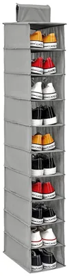 Hängendes Schuhregal 10-lagig faltbar aus Vliesstoff 125 cm