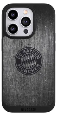 Produktbild von NIVOCASE Handyhülle für Apple iPhone 14 Pro  Hülle NIVOpure Case Schwarz FC Bayern München FCB Metallic Look