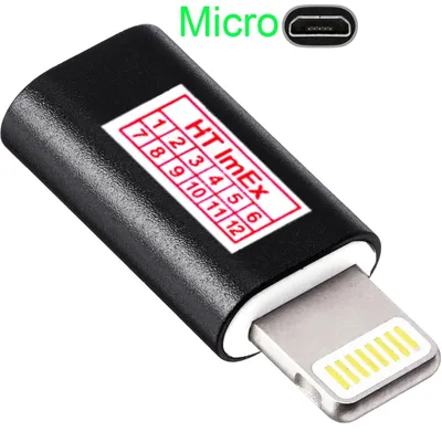 Produktbild von iPhone auf Micro USB Adapter Stick Schwarz OTG Ladeadapter für Smartphone Tablet
