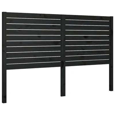 Produktbild von vidaXL Kopfteil Schwarz 126x4x100 cm Massivholz Kiefer