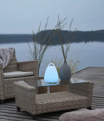 Produktbild von LED-Deko 'Twilights' - 18x25x18cm - RGB Wechsel/feste Farbe - Fernbedienung - Aufladbar - IP44