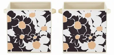 Produktbild von Faltbarer Aufbewahrungswürfel/Organizer, 30 cm x 30 cm x 30 cm, für Würfelregale, 2er-Set, Blumenmuster, aus Stoff