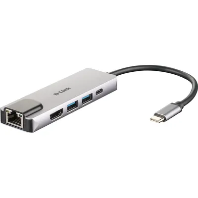 Produktbild von D-Link DUB-M520  5-in-1 USB-C Hub mit HDMI/USB-PD/GBE retail