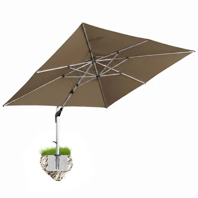Produktbild von anndora Ampelschirm 4x4 m mit Kurbel, Bodenanker inklusive, UPF 50, Bronze
