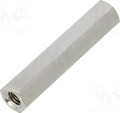 Obrázok produktu pre 10 kusov distančných objímok s vnútorným závitom 40 mm, hexagonálny vnútorný závit: M5, mosadz, rozmery: 118 x 40 mm