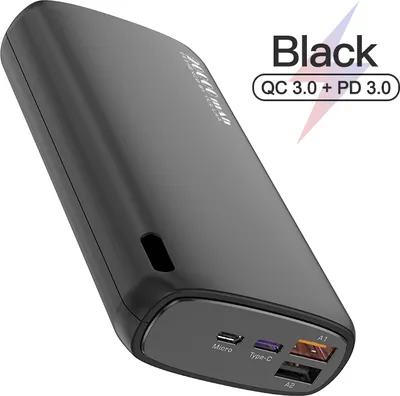 Produktbild von 18w Schnelllade Power Bank 20000 Mah Portable Mobiltelefon Externe Batterie Powerbank Schwarz