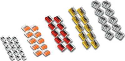 Produktbild von 55 Stück Wago Klemmen / Serie 2273 / 15x202 10x203 10x204 10x205 10x208 / Verbindungsklemme Steckklemme