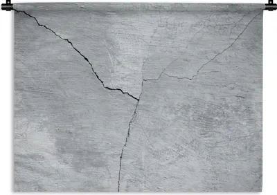 Produktbild von MuchoWow® Wandteppich Wandbehang Beton - Riss - Grau 150x112 cm Tapisserie Dekoration Wandtuch - Wanddecke - Wandteppiche