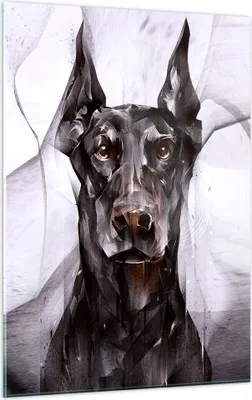 Produktbild von Bilder auf glas - Einteilig - Hund Abstraktion - 50x70cm - Glasbilder - Wandbilder - Bilder - zum Aufhängen bereit - Wanddekoration aus Glas - Glas Bilder - Wandbild auf Glas - GPA50x70-3999