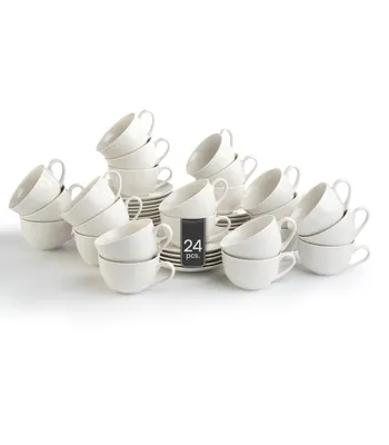 Produktbild von Cappuccinotassen mit Untertasse - 220 ml - Weiß - Bone China - 24er Set