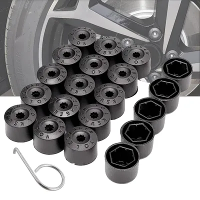Image de 20 vis rondes noires pour les boulons de roue des jantes de voiture