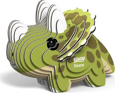Produktbild von EUGY 3D Bastelset Triceratops (Miniatur-Tierfigur, aus Wellkarton) 650006
