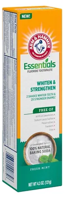Produktbild von Zahnpasta, Arm & Hammer, Essentials, für Zahnaufhellung und Zahnschmelzhärtung, Minzgeschmack, mit Fluorid, 121gr