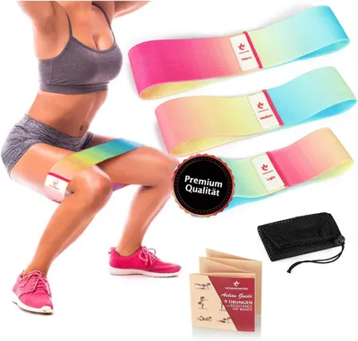 Imagen del producto de Conjunto de bandas de resistencia para fitness, con 3 tamaños (S, M, L), ideales para entrenamiento de fuerza y gimnasia