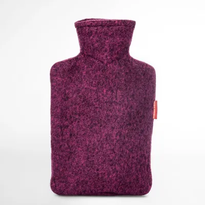 Produktbild von Wärmflasche 1,8 l Hugo Frosch Strickbezug Filzoptik Lila-Beere Heizkissen