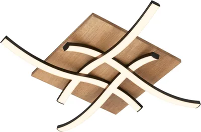 Immagine prodotto di Lampada da soffitto Lampada da soffitto ondulata Camera da letto Soggiorno Bianco caldo Legno