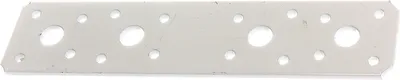 Produktbild von ALBERTS Flachwinkel Holzverbinder Lochplatte Stahl weiß beschichtet 180x40 mm