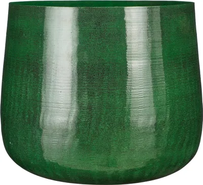 Produktbild von Mica Decorations Benson Blumentopf – H32 x Ø37 cm – Metall – Dunkelgrün