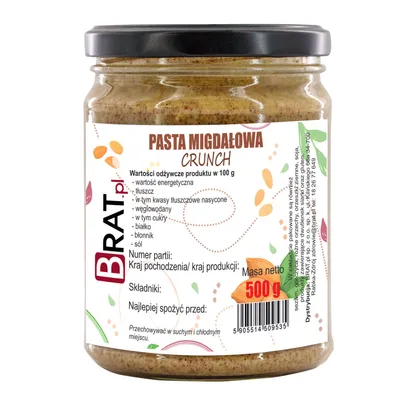 Obrázok produktu pre Mandľová pasta CRUNCH 500g